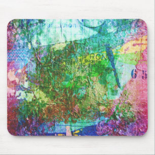 Mousepad Colagem de mídia mista Dragonfly