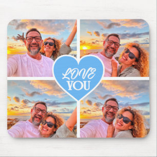 Mousepad Colagem de Modelo Personalizado Moderno de 4 Fotos