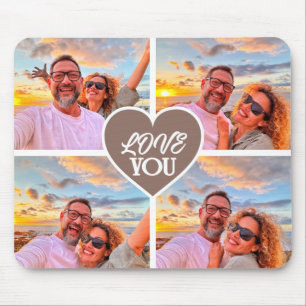 Mousepad Colagem de Modelo Personalizado Moderno de 4 Fotos