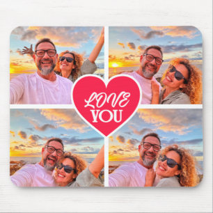 Mousepad Colagem de Modelo Personalizado Moderno para 4 Fot