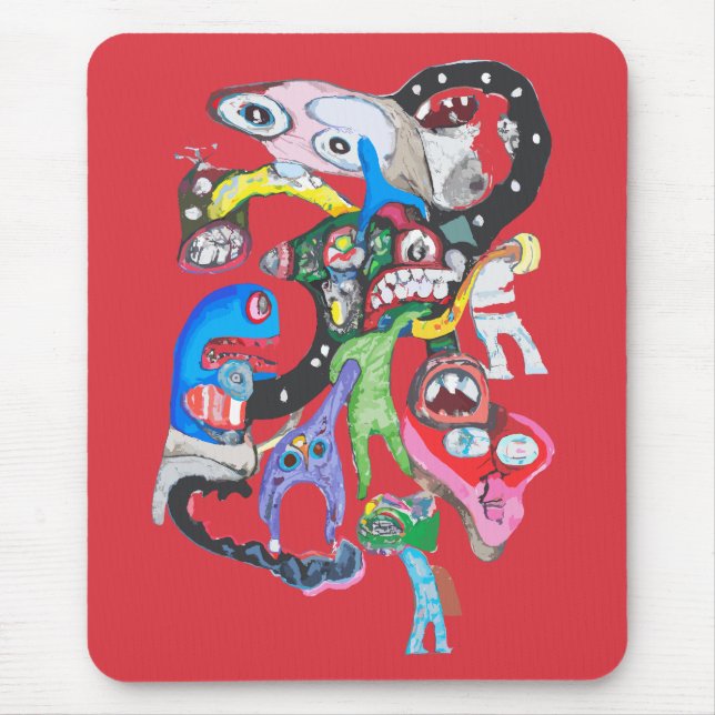 Mousepad Colagem de monstros (Frente)
