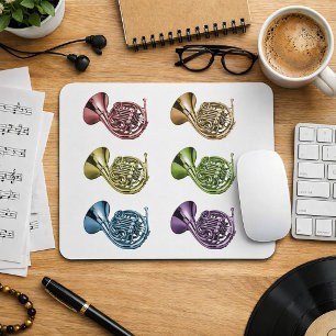 Mousepad Colagem de Trompa Francesa Arco-íris