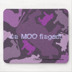 Mousepad Colagem de Vaca CaMOOflage em Roxo