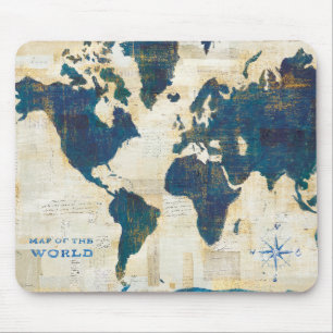 Mousepad Colagem do mapa do mundo