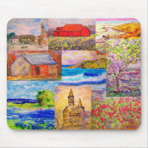 Mousepad colagem do pop art da paisagem
