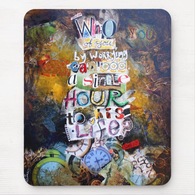 Mousepad Colagem do verso da bíblia do 12:25 de Luke (Frente)