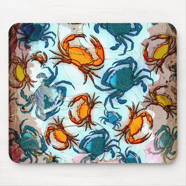Mousepad Colagem dos caranguejos vermelhos e azuis do (Frente)