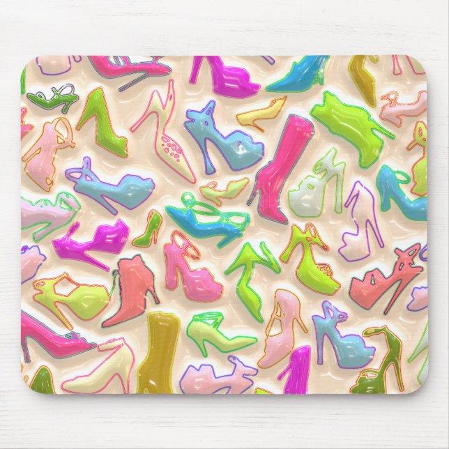 Mousepad Colagem dos sapatos femininos (Frente)