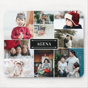 Mousepad Colagem e nome de fotos da família negra