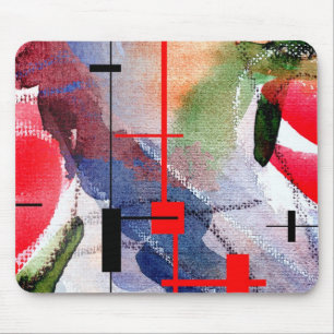 Mousepad colagem, meios mistos e aguarela da arte abstracta