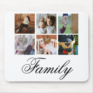 Mousepad Colagem moderna de 6 fotos personalizado