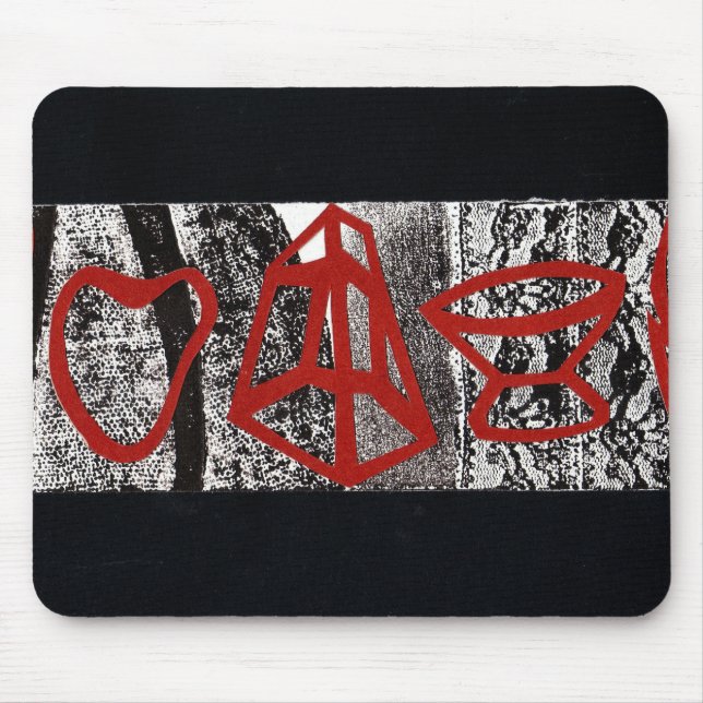 Mousepad Colagem no vermelho (Frente)