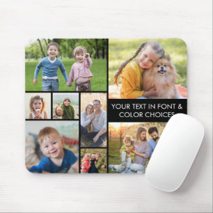 Mousepad Colagem Personalizada de 8 Fotos Moderna