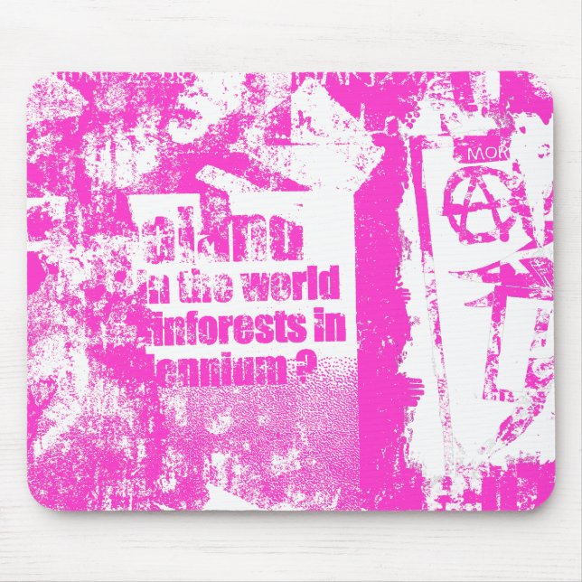 Mousepad Colagem Punk Rosa (Frente)