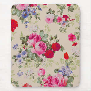 Mousepad Colagem vermelha & azul da flor dos rosas