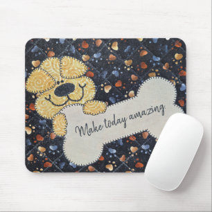 Mousepad Colcha de Citação Cachorro Com Osso