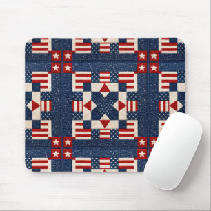 Mousepad Colcha Patriótica Americana Estrelas Pontilhadas