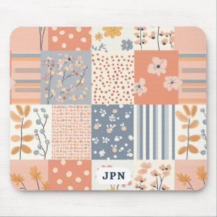 Mousepad Colcha Romântica Floral em Rosa e Marfim