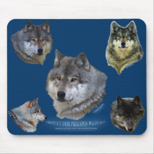 Mousepad Coleção alfa do suporte dos animais selvagens do