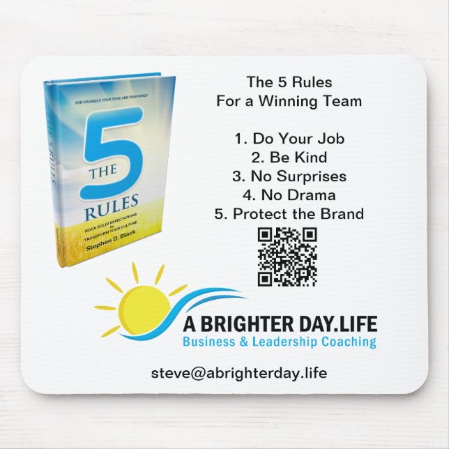 Mousepad Coleção de 5 Regras - Pad do Rato (Frente)