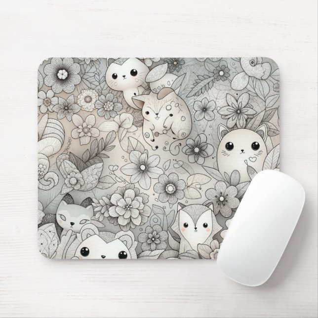 Mousepad Coleção de animais de Abstrato divertida (Com mouse)