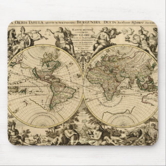 Mousepad Coleção de Artes do Mapa Mundial Vintage
