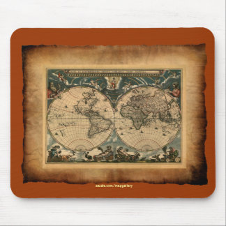 Mousepad Coleção de Artes do Mapa Mundial Vintage