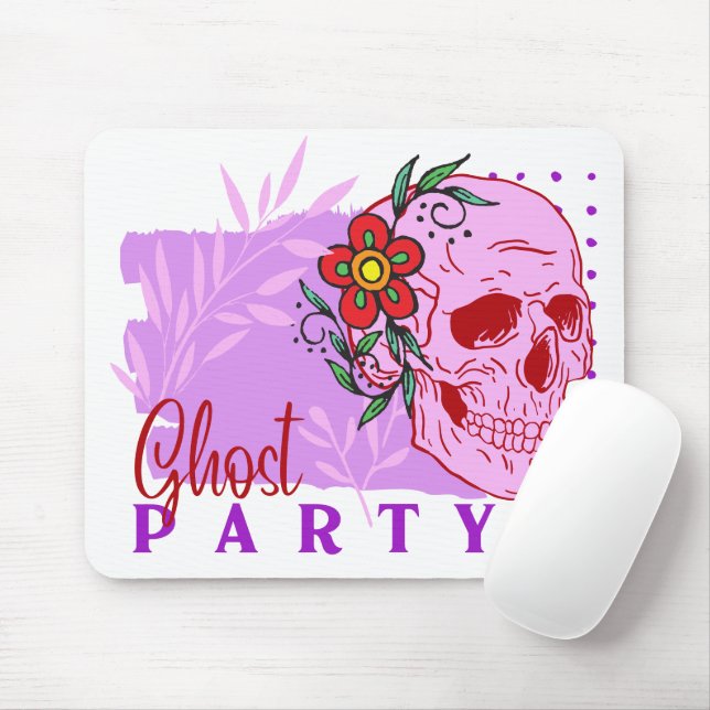 Mousepad Coleção de Carimbo de Halloween "Ghost party" em u (Com mouse)