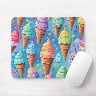 Mousepad Coleção de Cones de Sorvete de Verão