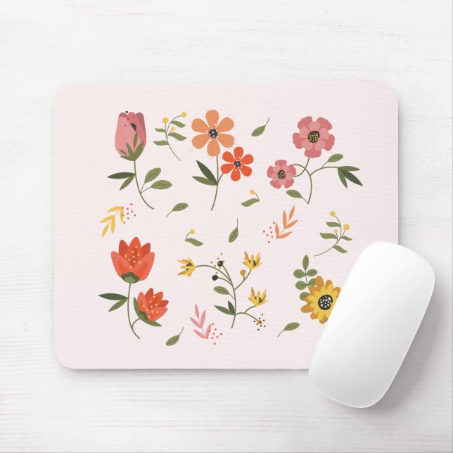 Mousepad coleção de flores (Com mouse)