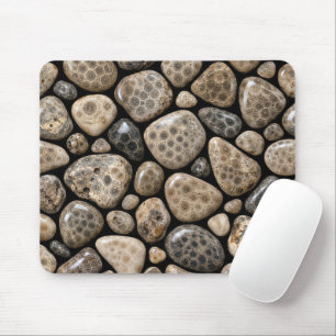 Mousepad Coleção de Pedras Petoskey de Michigan Polidas