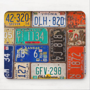 Mousepad coleção de placas de licença retrô