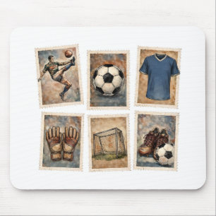 Mousepad Coleção de Selos de Futebol Antigo