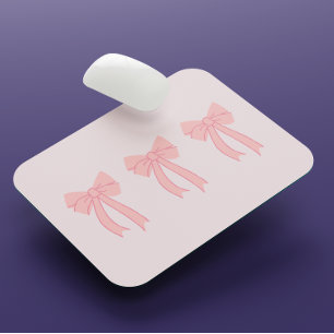 Mousepad Coleta de Arco Minimalista Rosa Girly