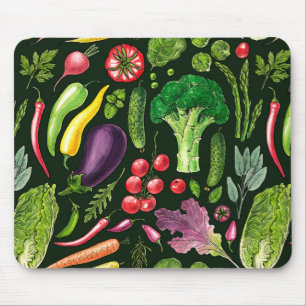 Mousepad Colheita de hortas e herbáceas em preto