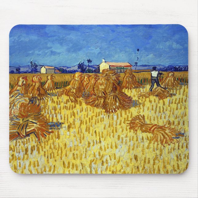 Mousepad Colheita de milho de Vincent van Gogh em Provence (Frente)