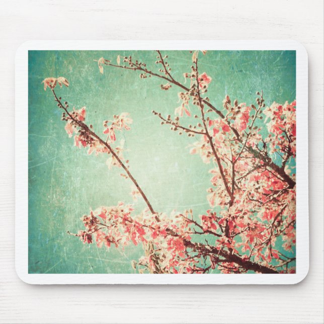 Mousepad Colheita elegante vestida de madeira e flor de cer (Frente)