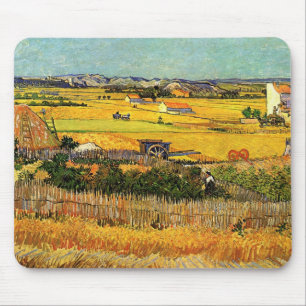 Mousepad Colheita em La Crau, Montmajour, por Vincent van G