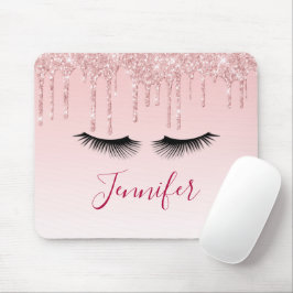 Mousepad Colírio Cor-de-Rosa Moderna e Olhais Pretos