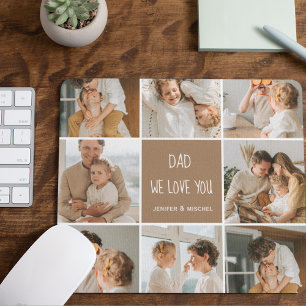 Mousepad Collage Photo Pai We Love You Happy Dia de os pais
