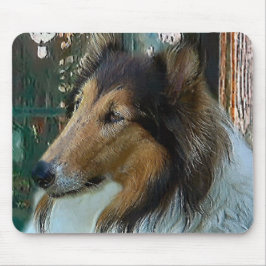 Mousepad Collie de Natal na Janela