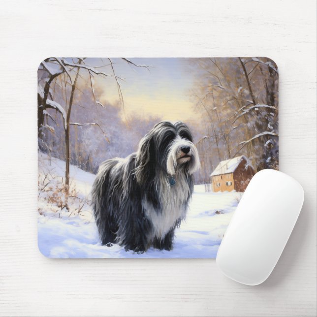 Mousepad Collie, deixe nevar o Natal (Com mouse)