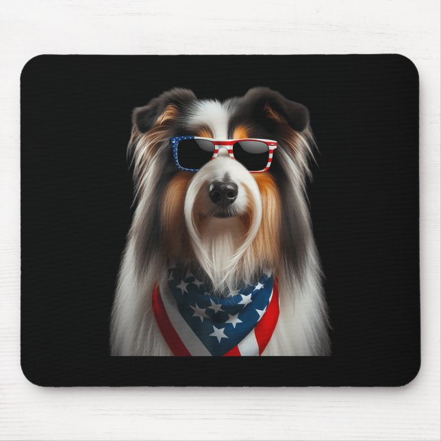 Mousepad Collie Dog 4 De Julho Independente Americano (Frente)