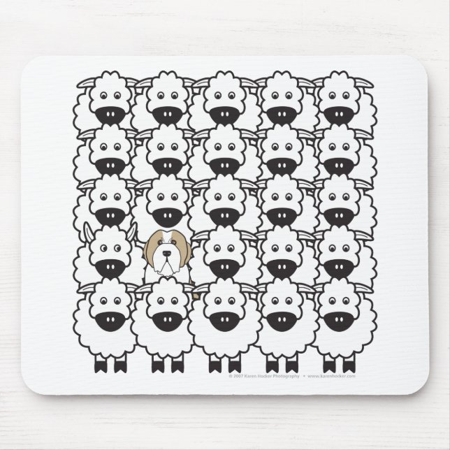 Mousepad Collie farpado nos carneiros (Frente)