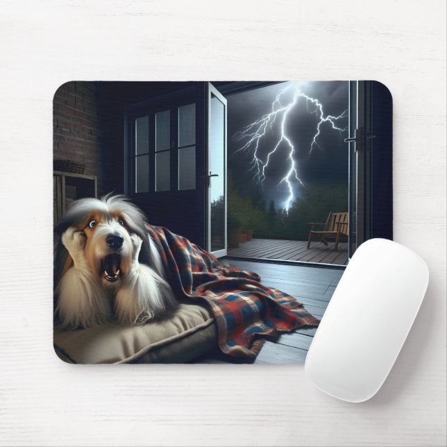 Mousepad Collie FrighTende de Trovoada (Com mouse)