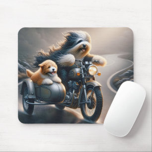 Mousepad Collie Motorbike Ride