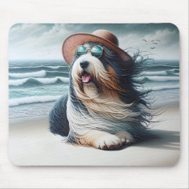 Mousepad Collie, na praia