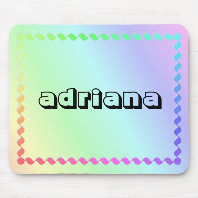 Mousepad Coloque o Arco-Íris no seu nome Computador Mouse P (Frente)