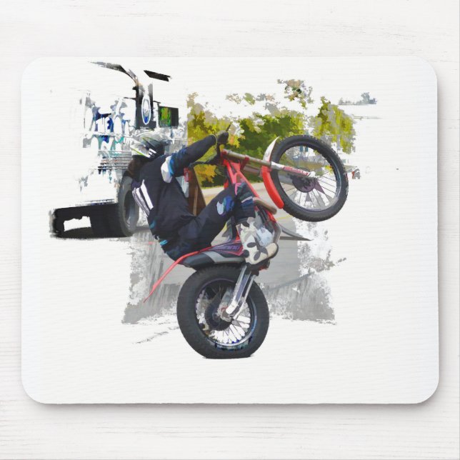 Mousepad Coloque seu gás em Motocross Stunt Biker (Frente)