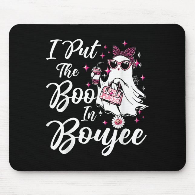 Mousepad Coloquei A Boca Em Boujee Ghost Engraçado Leopardo (Frente)